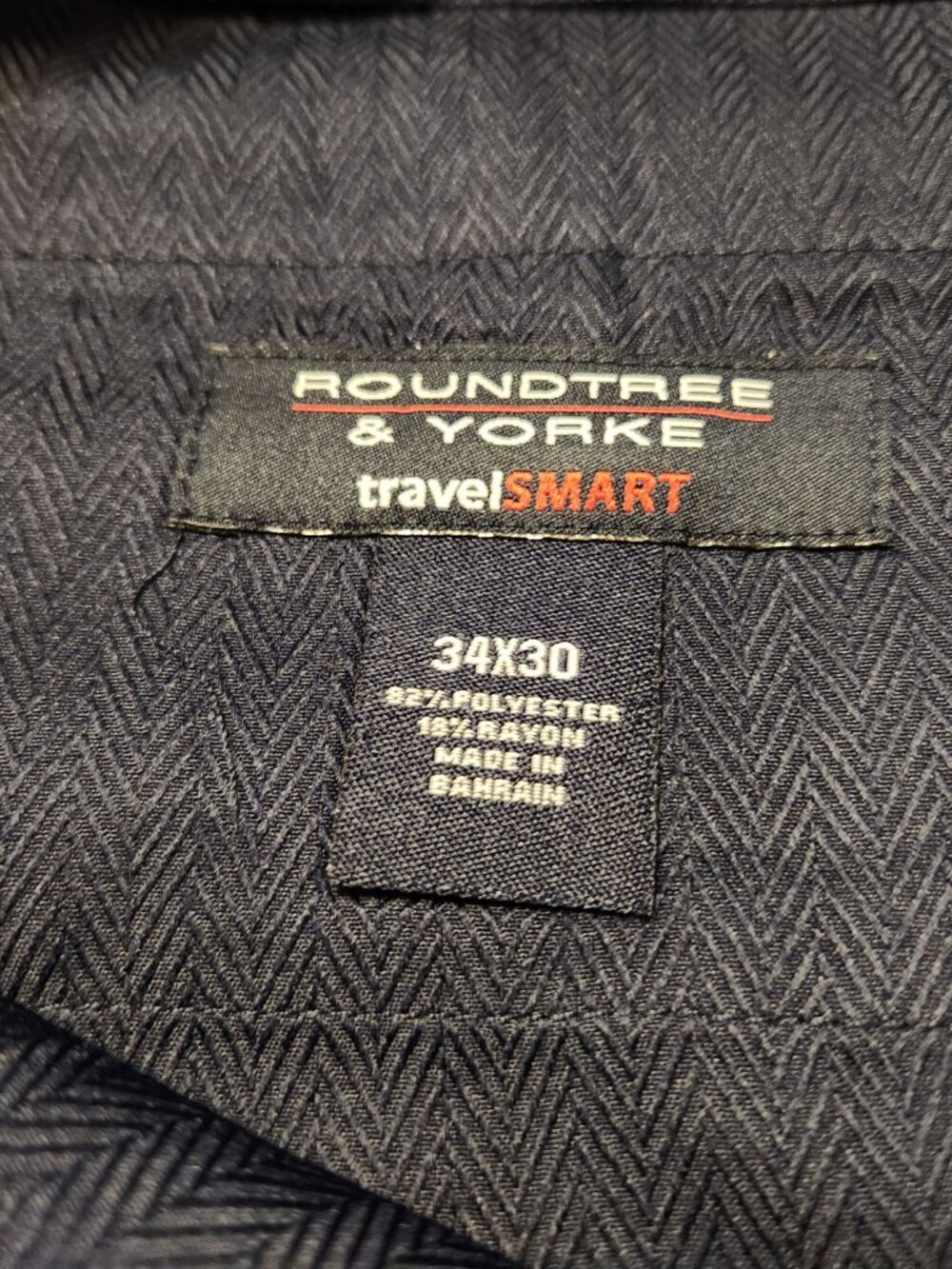 *Relisted: Roundtree & Yorke 34"x29" Navy Pleated Dress Pants - Picture 2 of 3